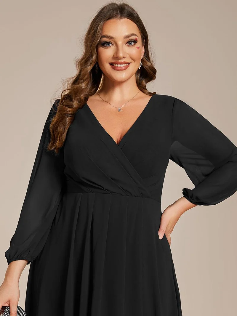 ever BRIAR|Robes de demoiselle d'honneur à manches longues et ourlet asymétrique