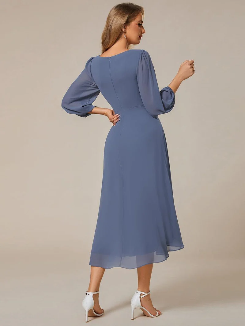 ever BRIAR|Robes de demoiselle d'honneur à manches longues et ourlet asymétrique