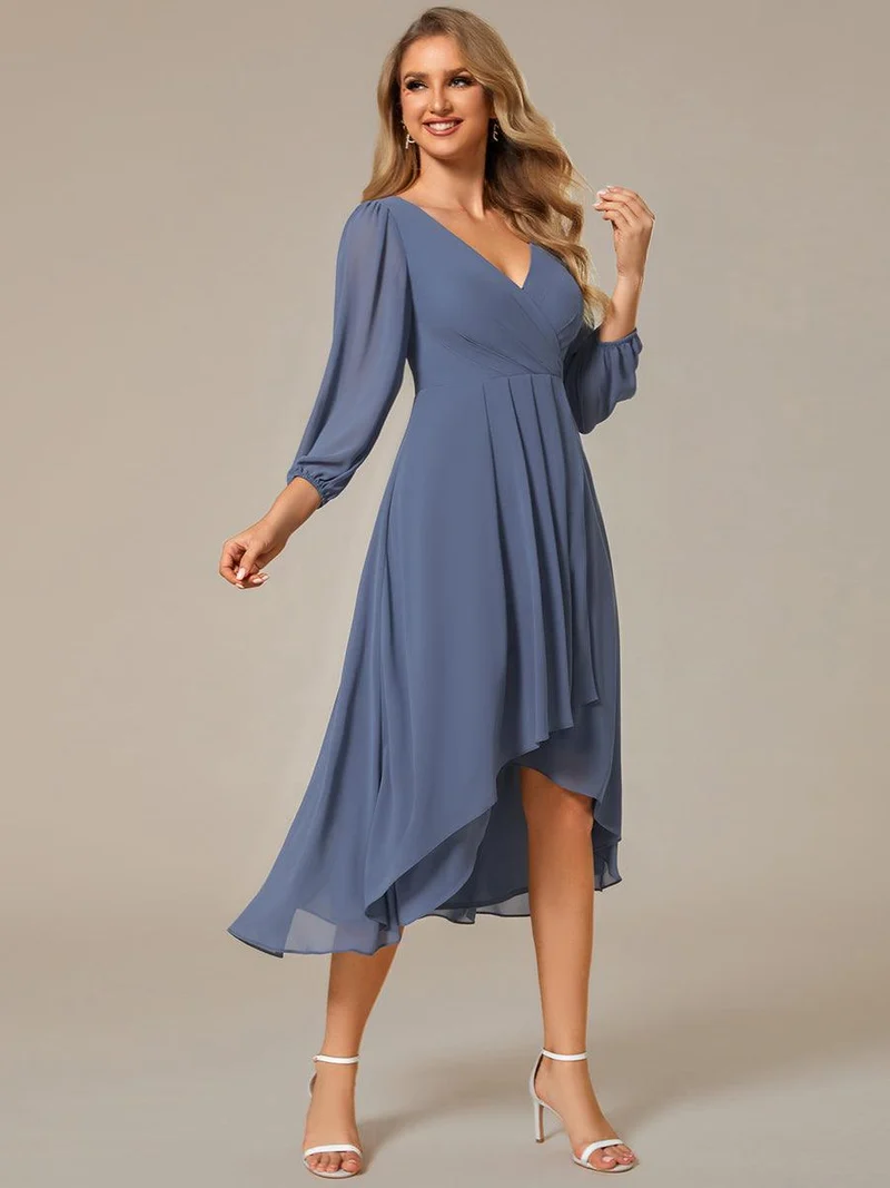 ever BRIAR|Robes de demoiselle d'honneur à manches longues et ourlet asymétrique