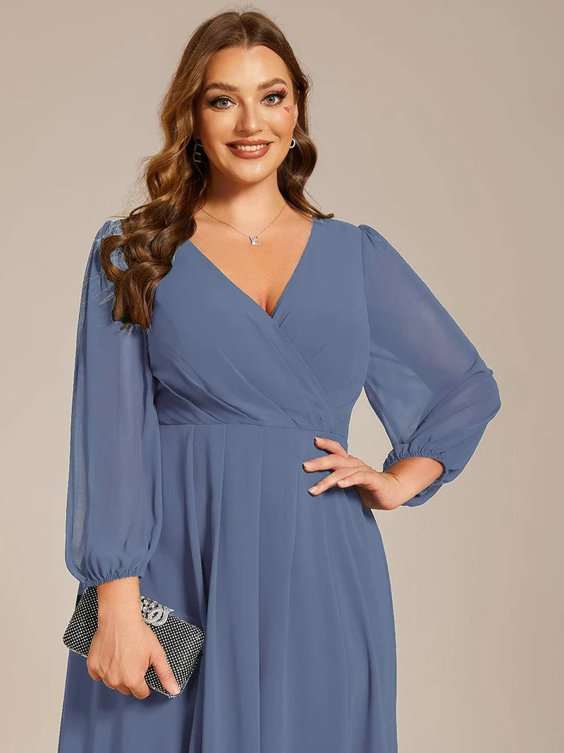 ever BRIAR|Robes de demoiselle d'honneur à manches longues et ourlet asymétrique