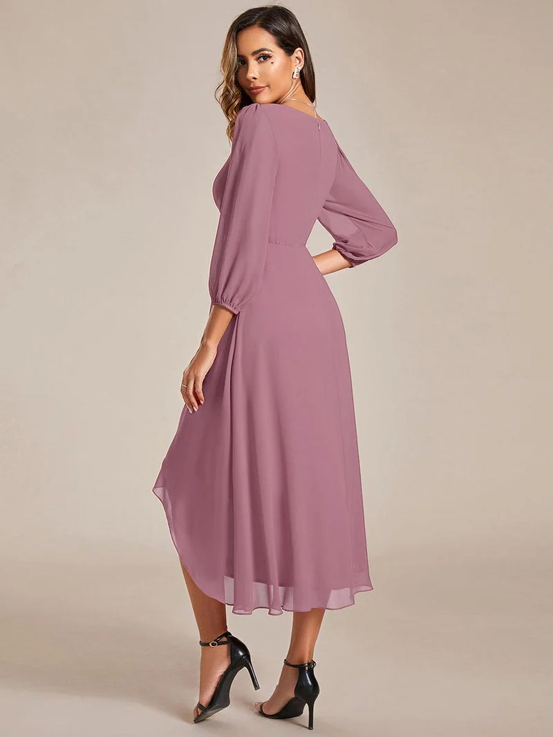 ever BRIAR|Robes de demoiselle d'honneur à manches longues et ourlet asymétrique