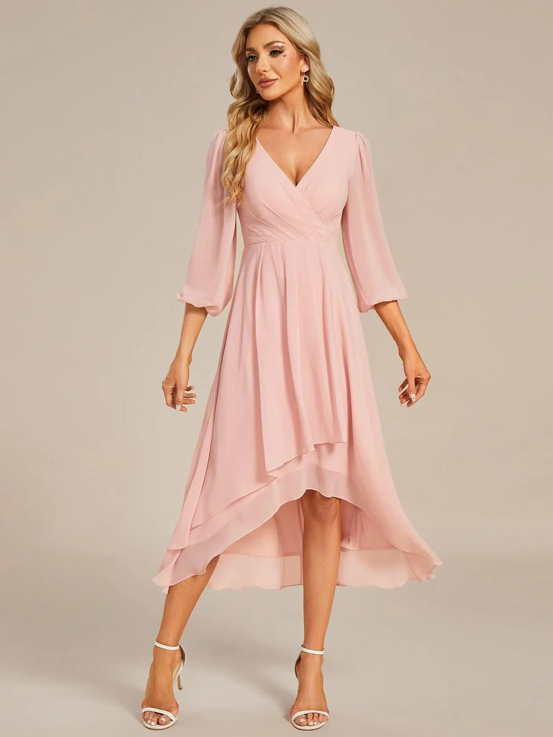 ever BRIAR|Robes de demoiselle d'honneur à manches longues et ourlet asymétrique