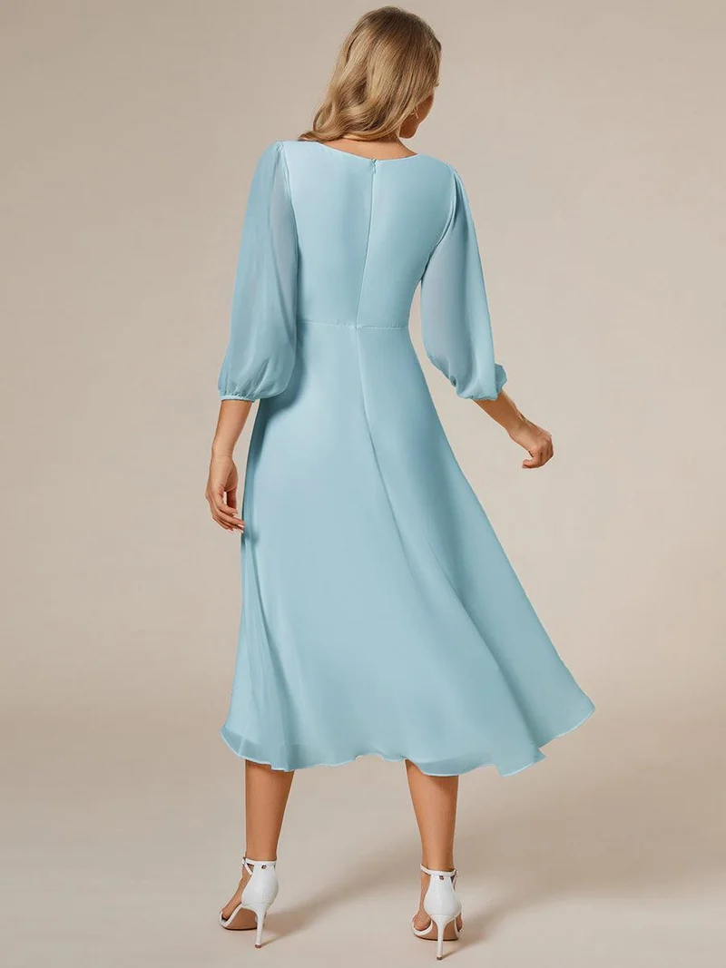 ever BRIAR|Robes de demoiselle d'honneur à manches longues et ourlet asymétrique
