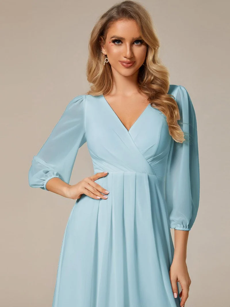 ever BRIAR|Robes de demoiselle d'honneur à manches longues et ourlet asymétrique