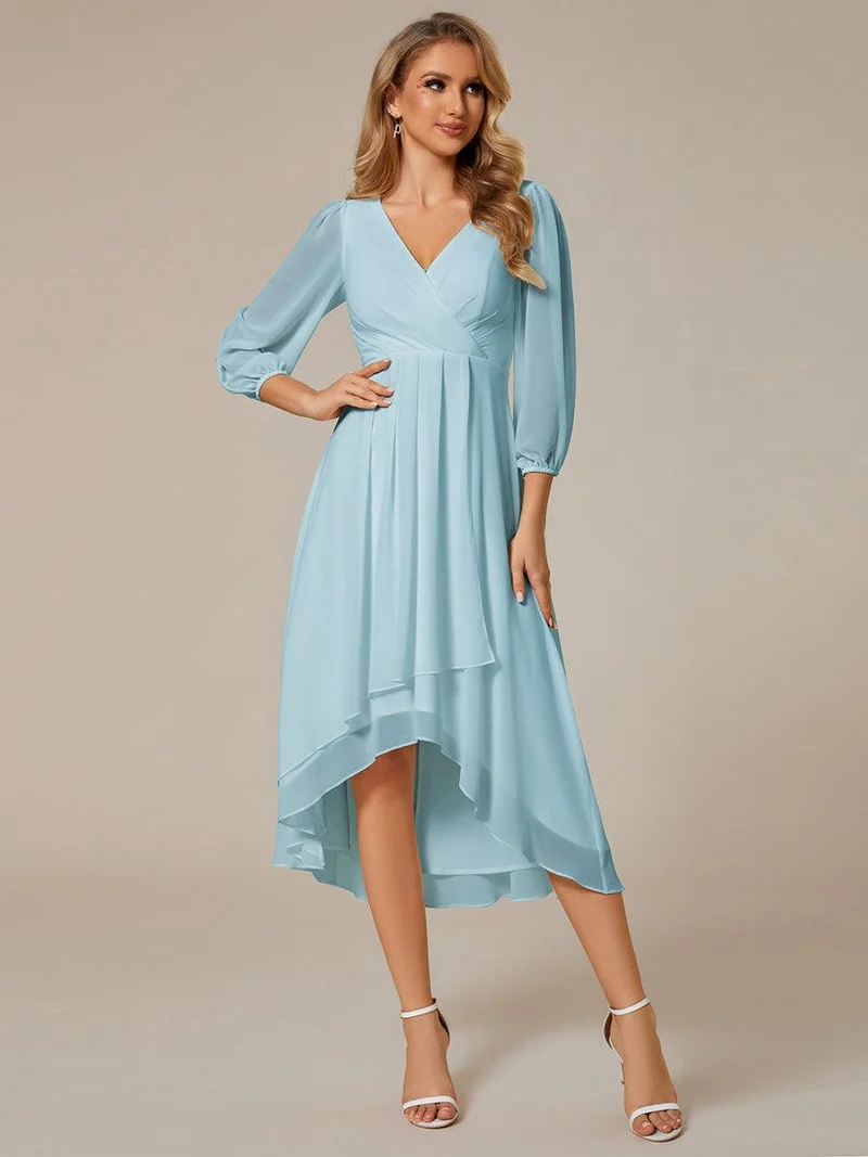 ever BRIAR|Robes de demoiselle d'honneur à manches longues et ourlet asymétrique