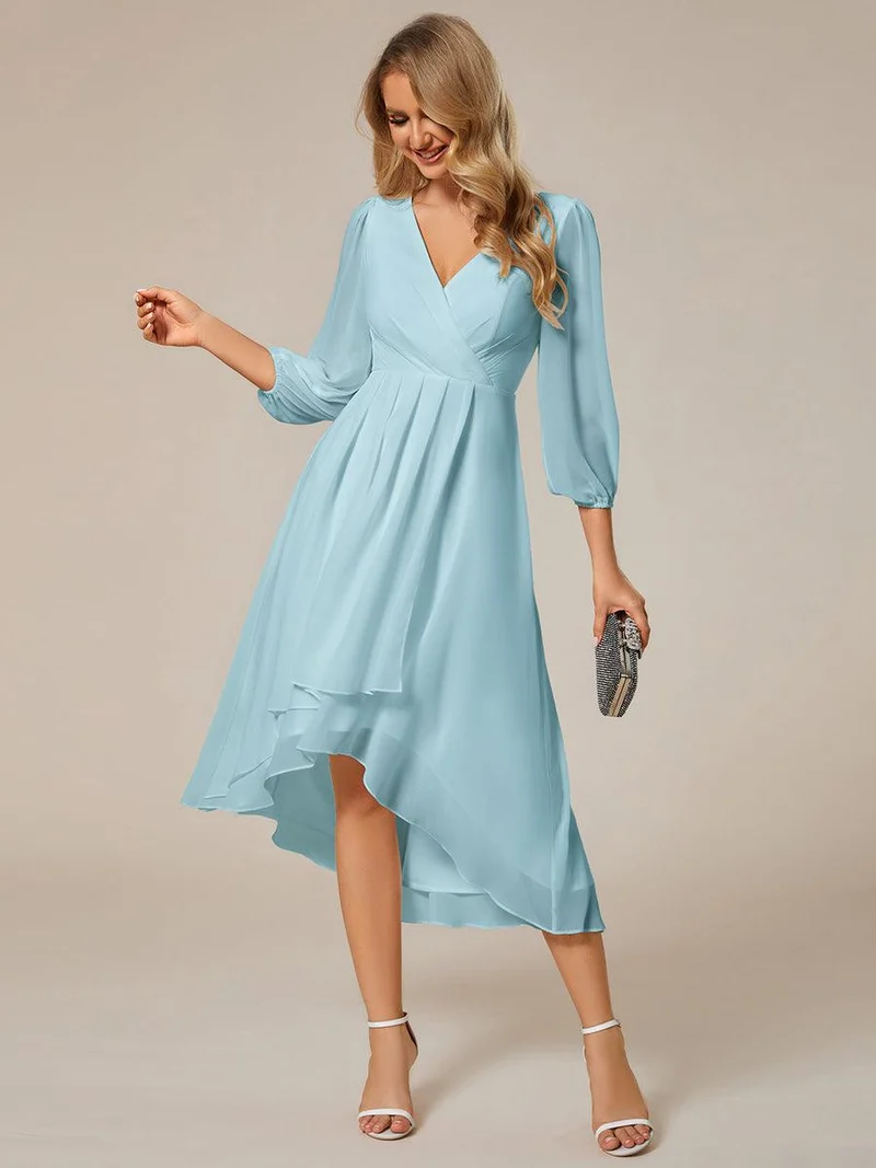 ever BRIAR|Robes de demoiselle d'honneur à manches longues et ourlet asymétrique