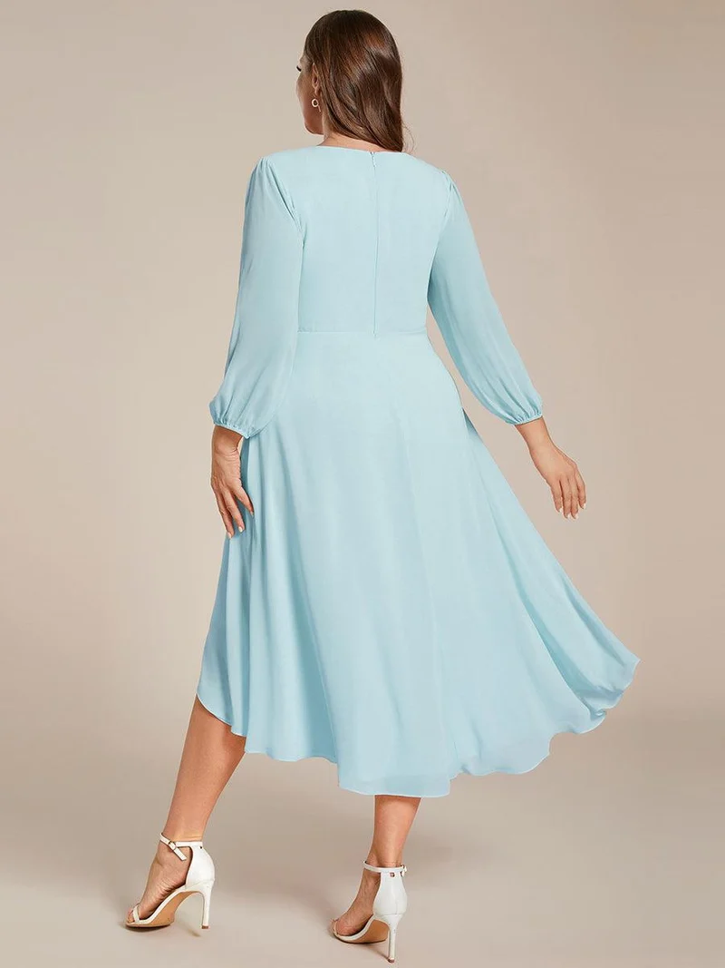 ever BRIAR|Robes de demoiselle d'honneur à manches longues et ourlet asymétrique