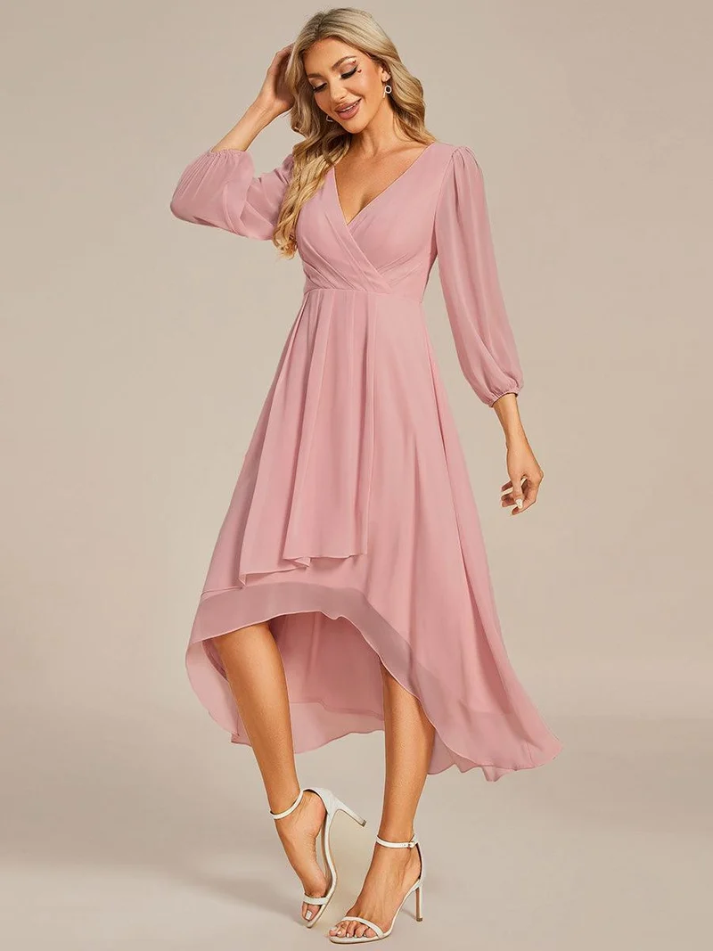 ever BRIAR|Robes de demoiselle d'honneur à manches longues et ourlet asymétrique