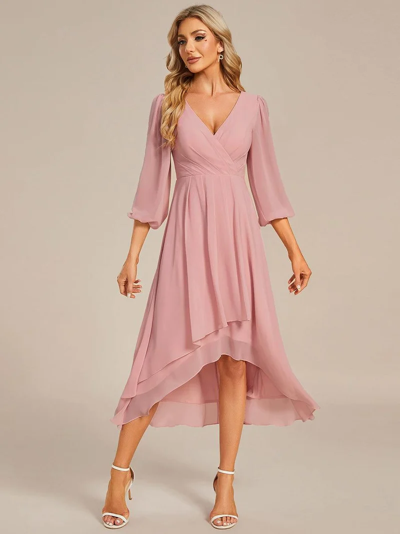 ever BRIAR|Robes de demoiselle d'honneur à manches longues et ourlet asymétrique