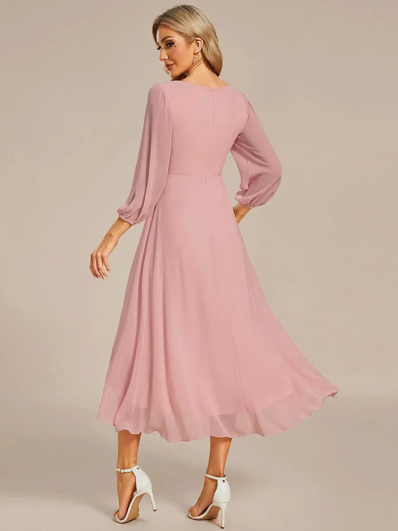 ever BRIAR|Robes de demoiselle d'honneur à manches longues et ourlet asymétrique