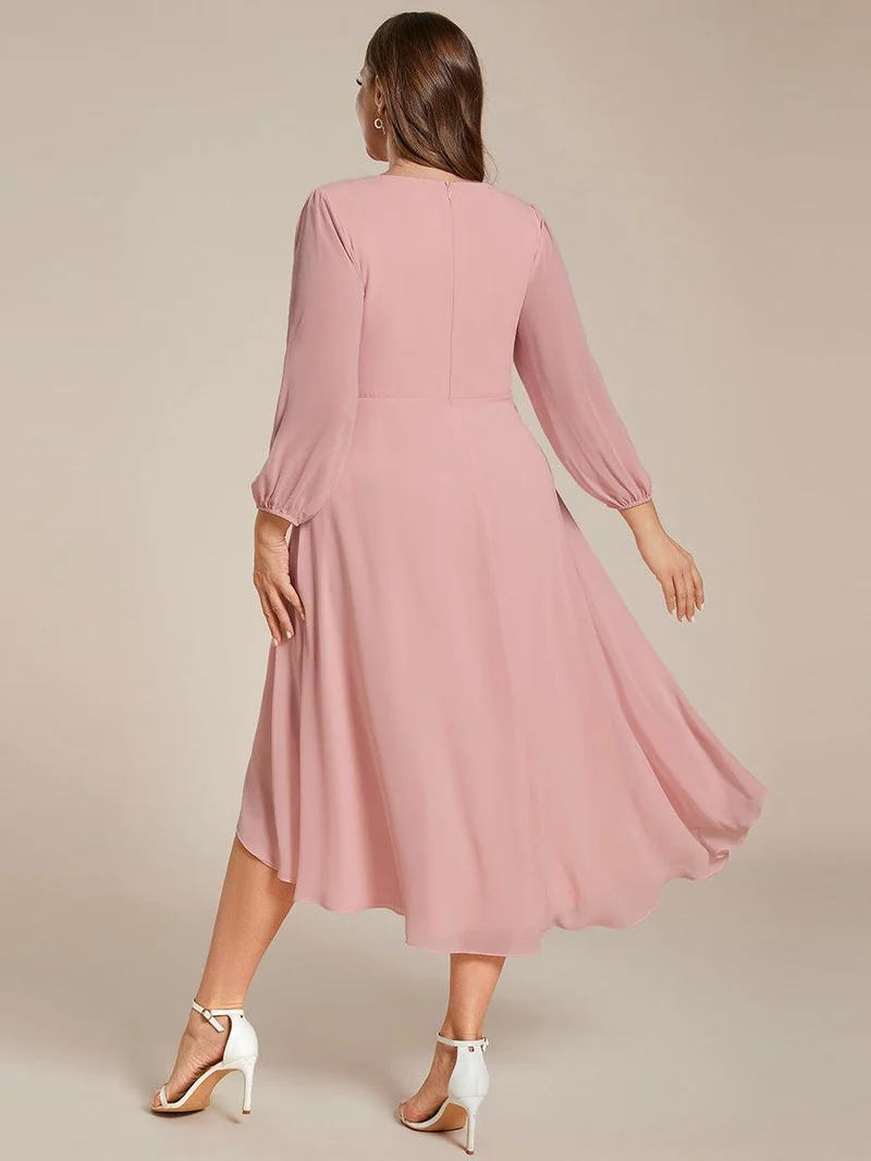 ever BRIAR|Robes de demoiselle d'honneur à manches longues et ourlet asymétrique