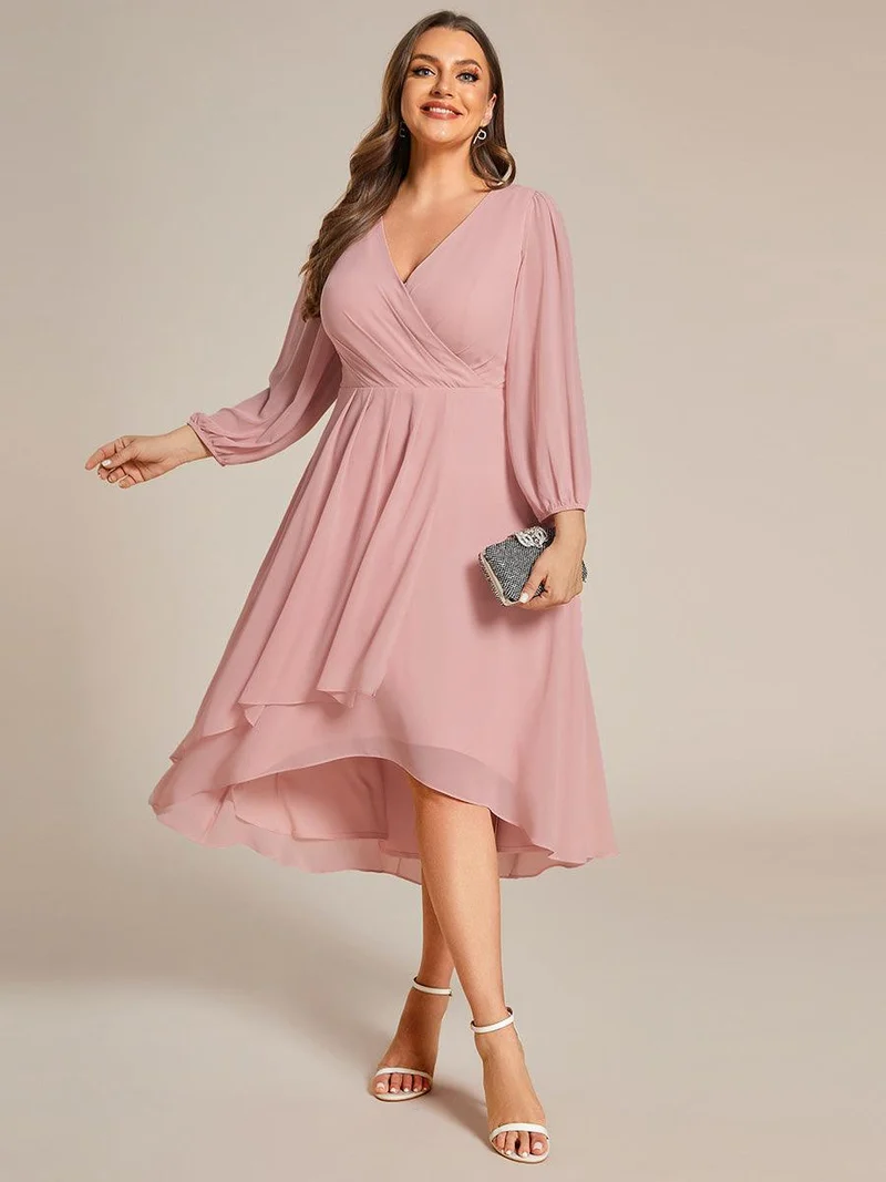 ever BRIAR|Robes de demoiselle d'honneur à manches longues et ourlet asymétrique