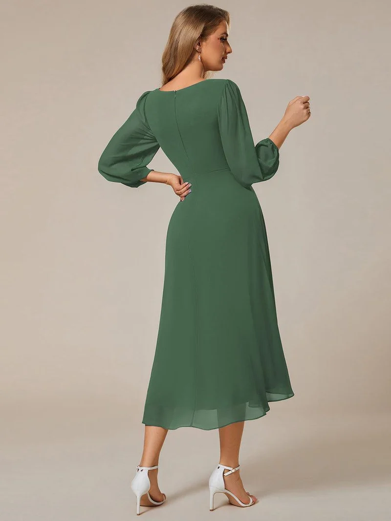 ever BRIAR|Robes de demoiselle d'honneur à manches longues et ourlet asymétrique