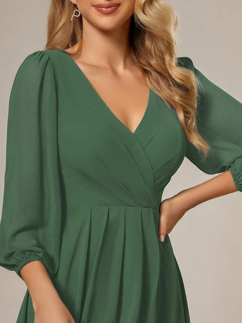ever BRIAR|Robes de demoiselle d'honneur à manches longues et ourlet asymétrique