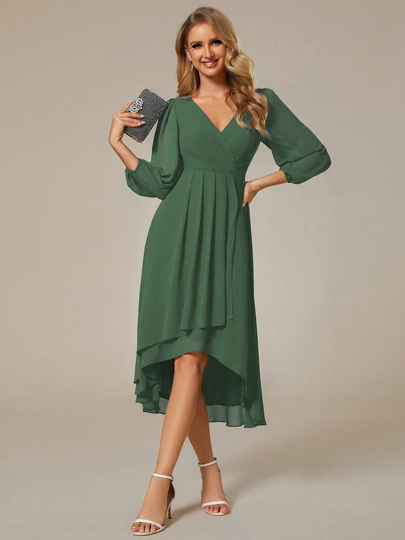 ever BRIAR|Robes de demoiselle d'honneur à manches longues et ourlet asymétrique