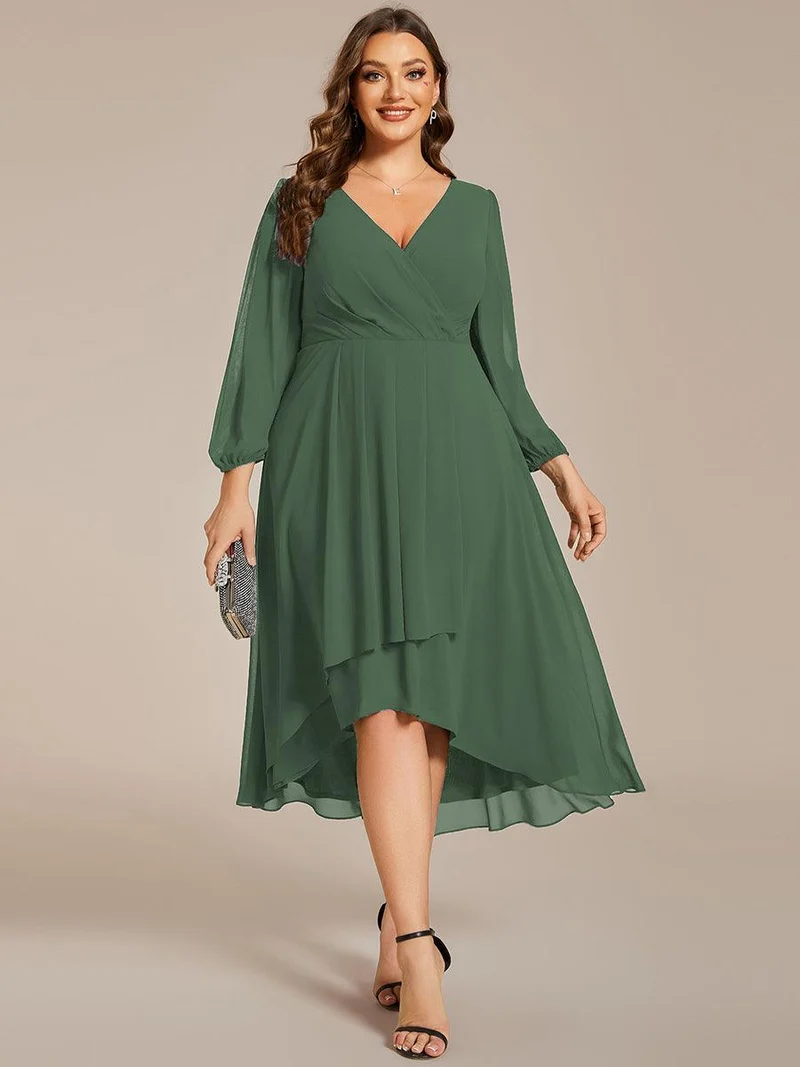 ever BRIAR|Robes de demoiselle d'honneur à manches longues et ourlet asymétrique