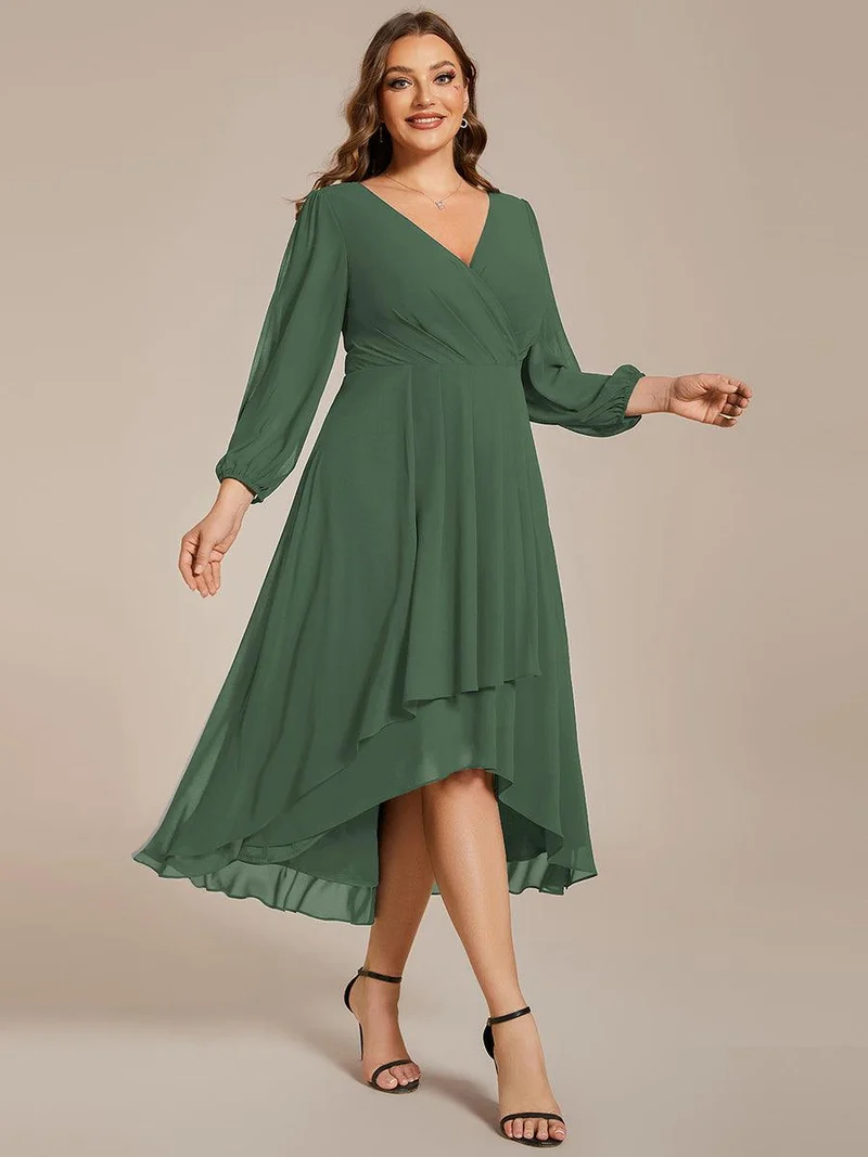 ever BRIAR|Robes de demoiselle d'honneur à manches longues et ourlet asymétrique