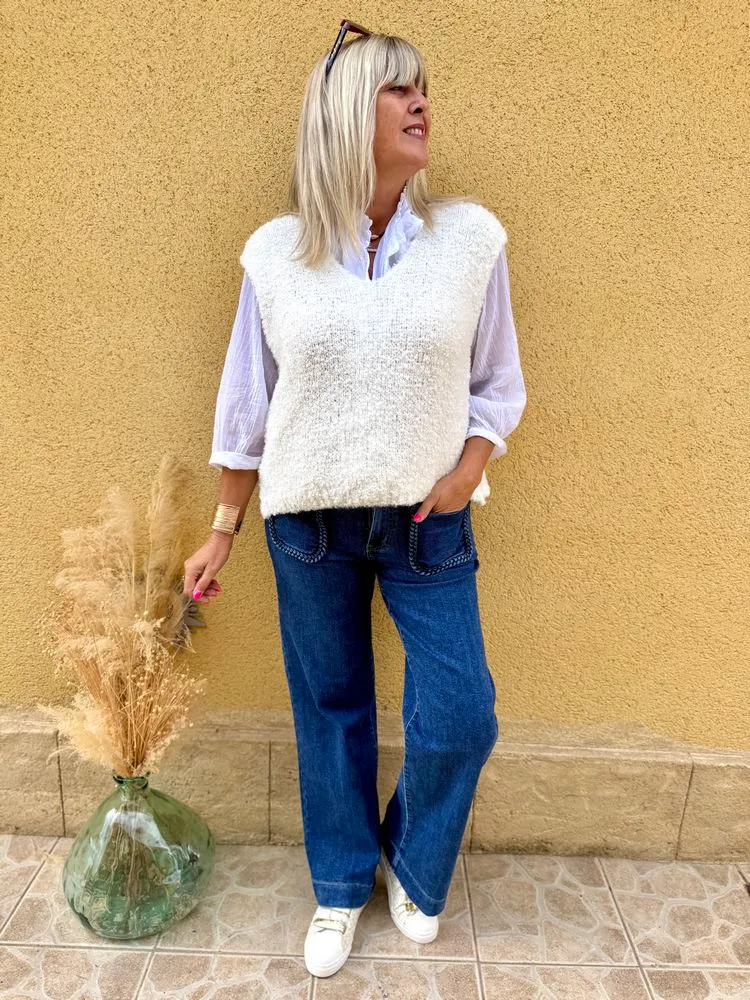 Pull bouclettes Olivio ivoire