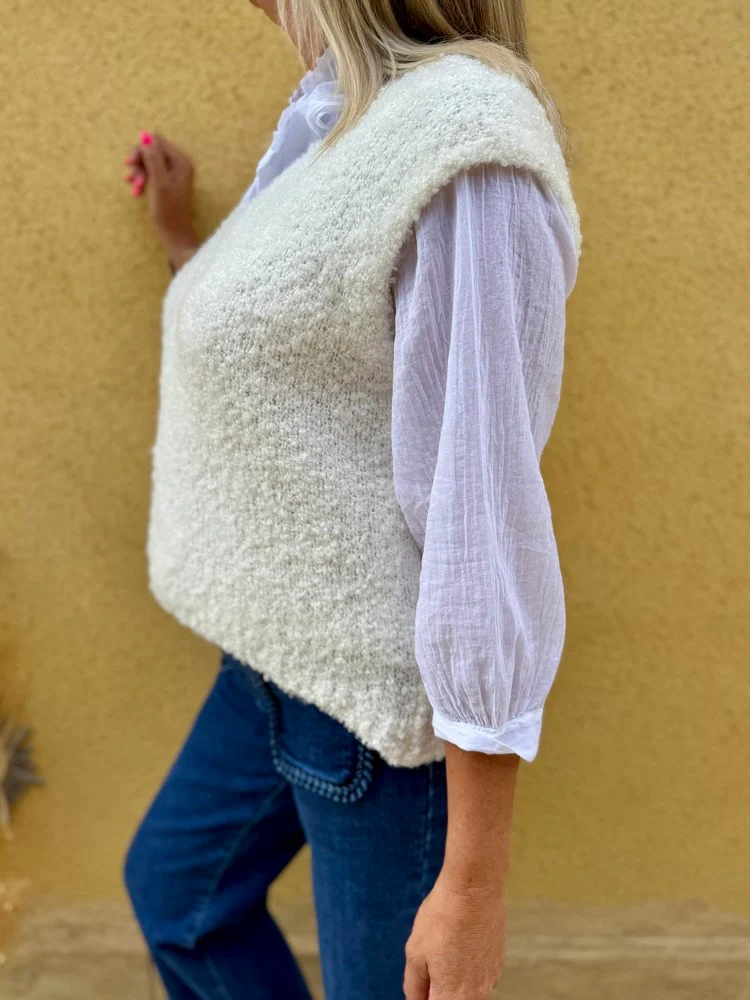 Pull bouclettes Olivio ivoire