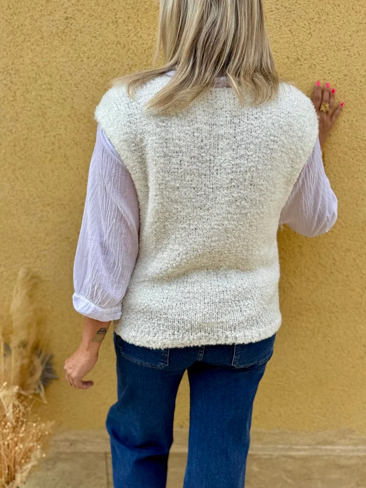 Pull bouclettes Olivio ivoire