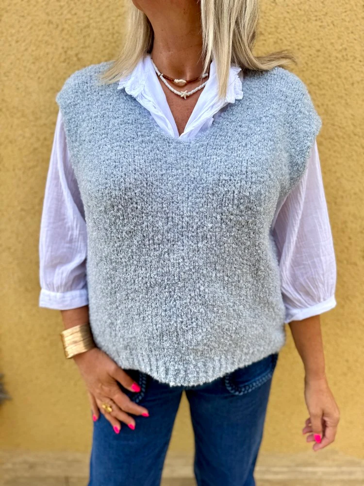 Pull bouclettes Olivio bleu