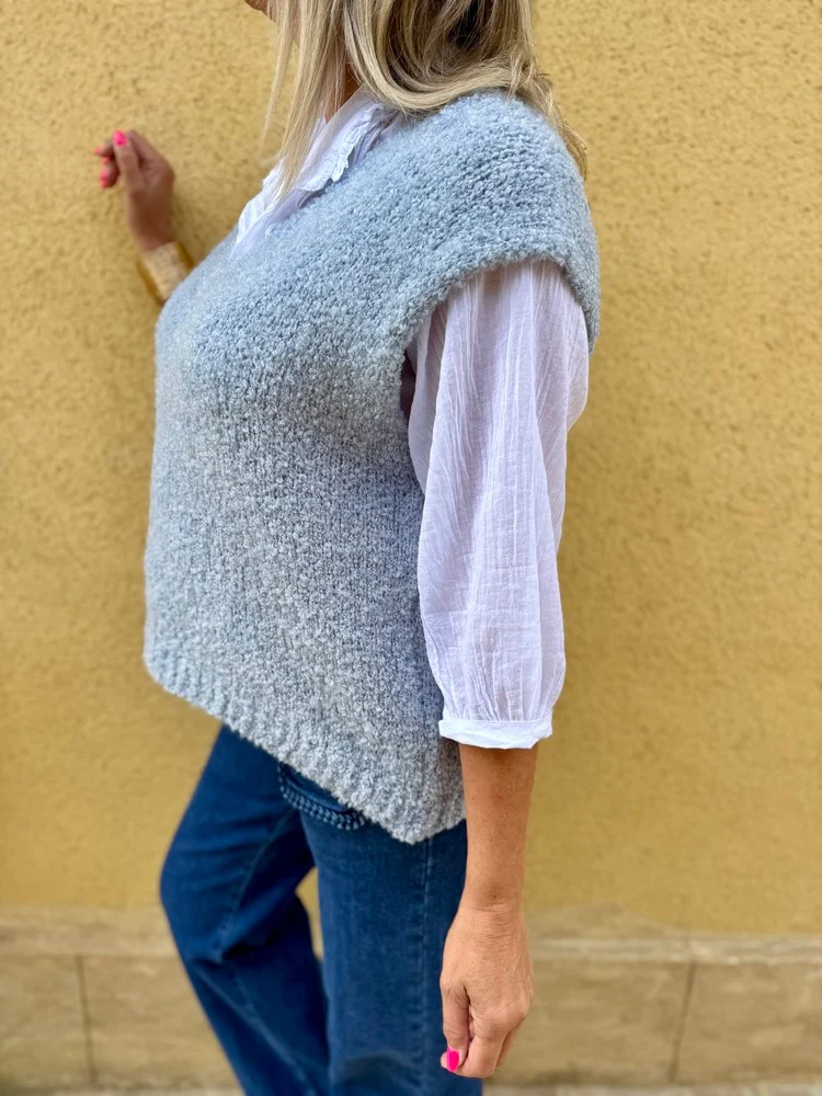 Pull bouclettes Olivio bleu