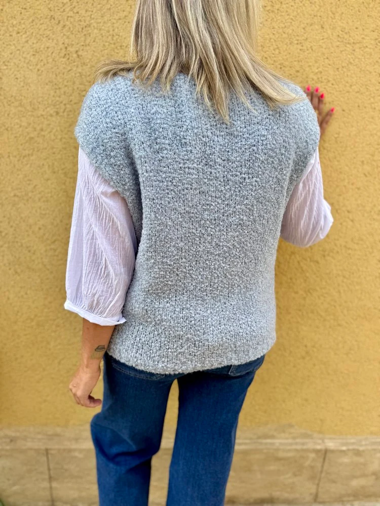 Pull bouclettes Olivio bleu