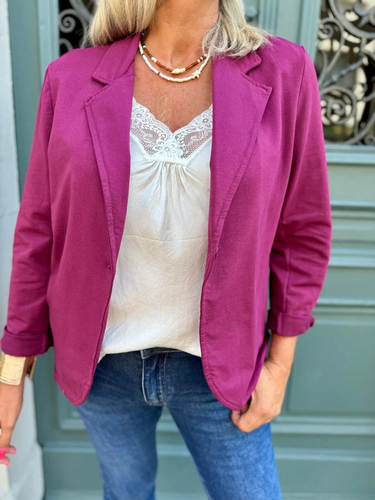 Veste tailleur Lorena prune
