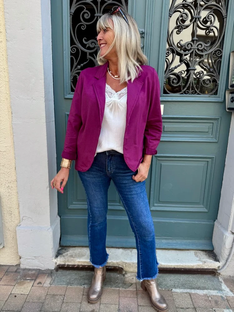 Veste tailleur Lorena prune