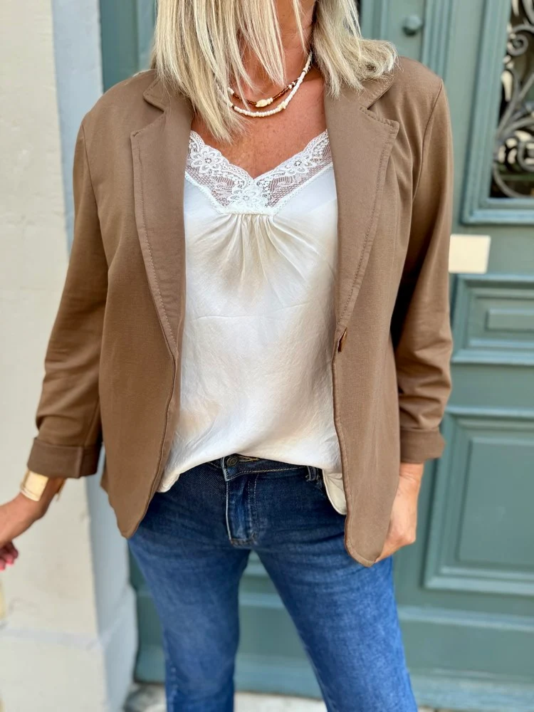 Veste tailleur Lorena chocolat