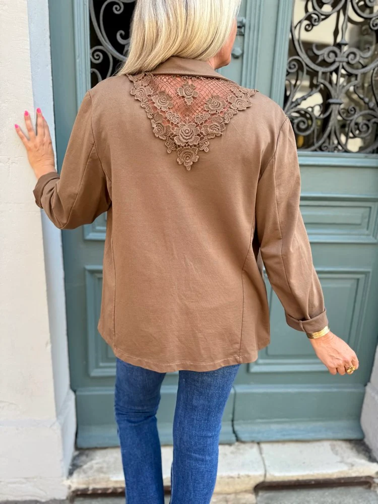 Veste tailleur Lorena chocolat