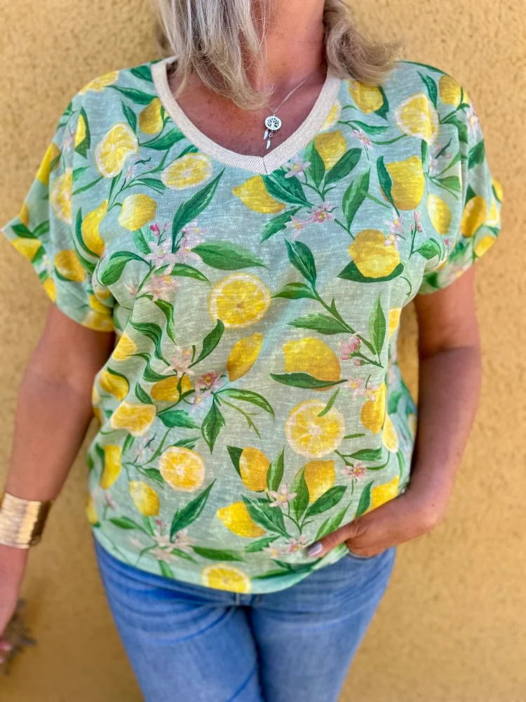 Teeshirt imprimé Limone vert d'eau