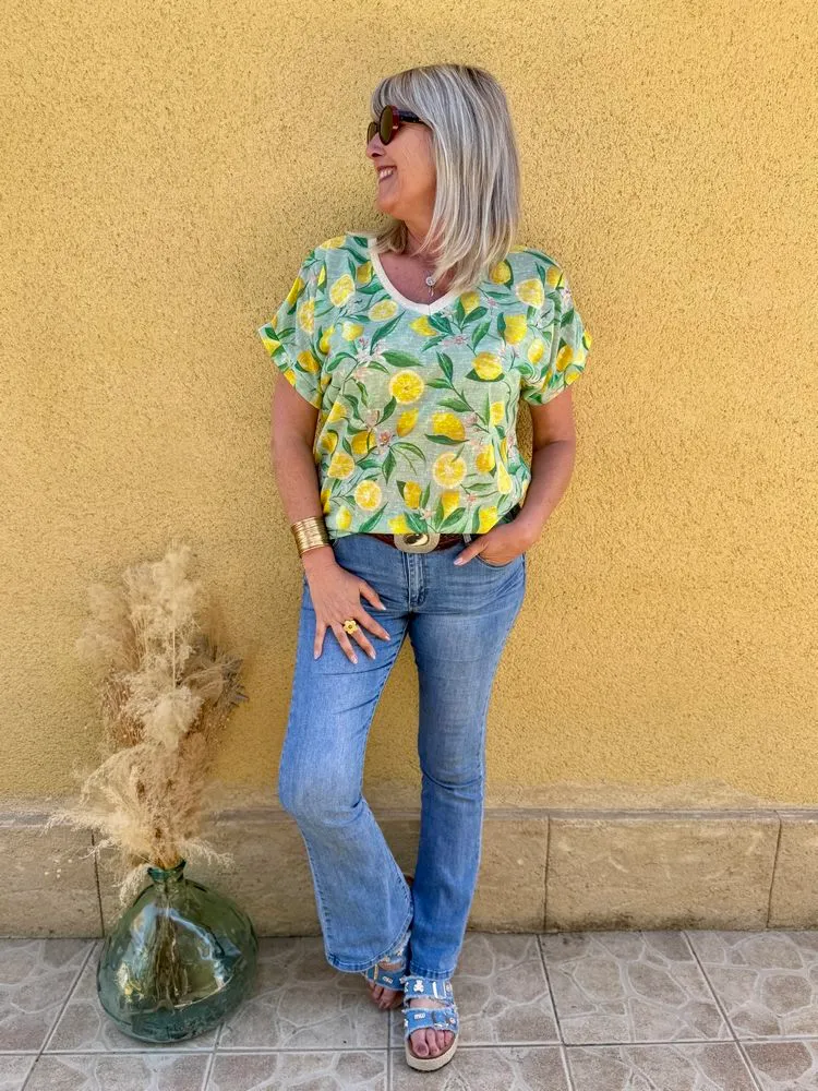 Teeshirt imprimé Limone vert d'eau