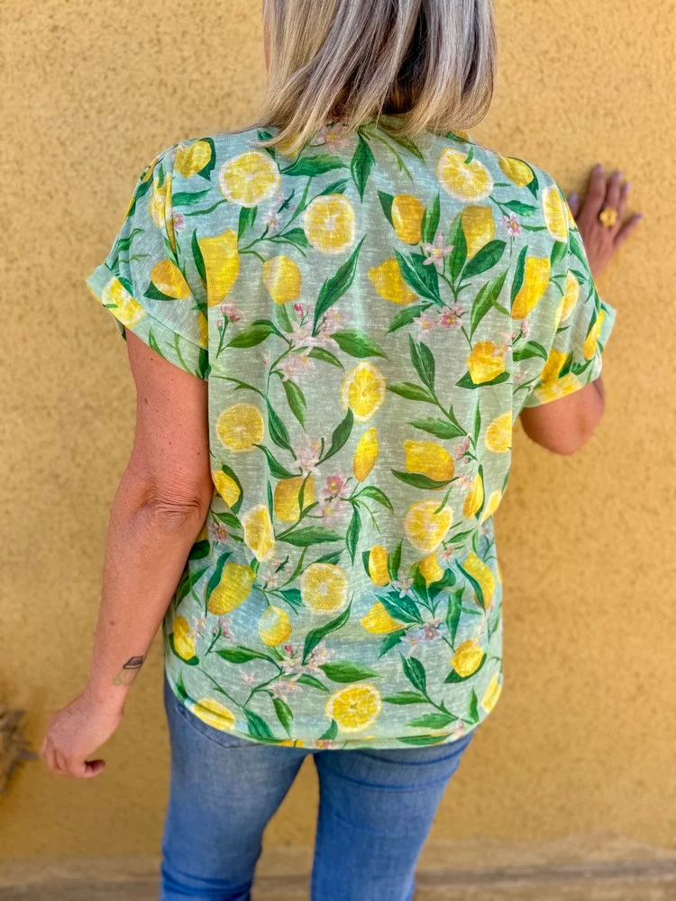 Teeshirt imprimé Limone vert d'eau