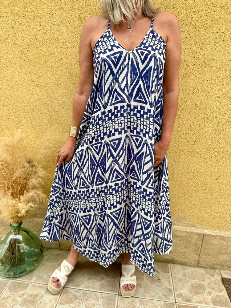 Robe à bretelles Lisa bleu marine