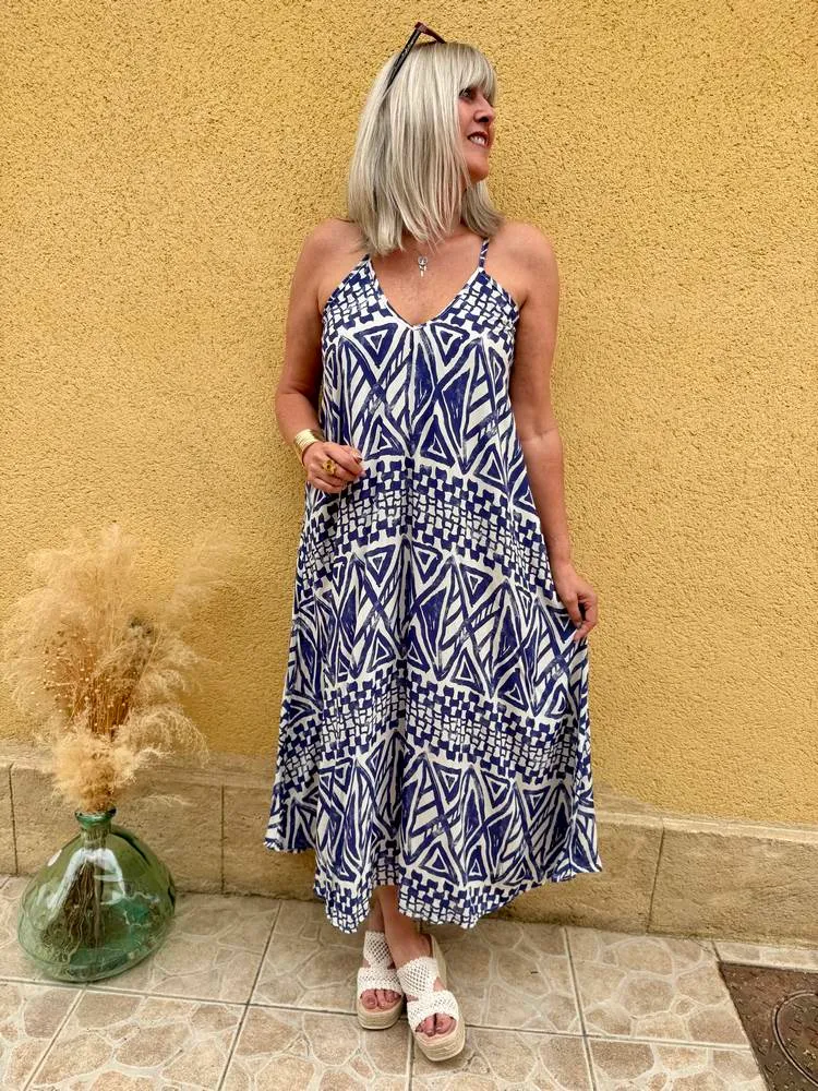 Robe à bretelles Lisa bleu marine
