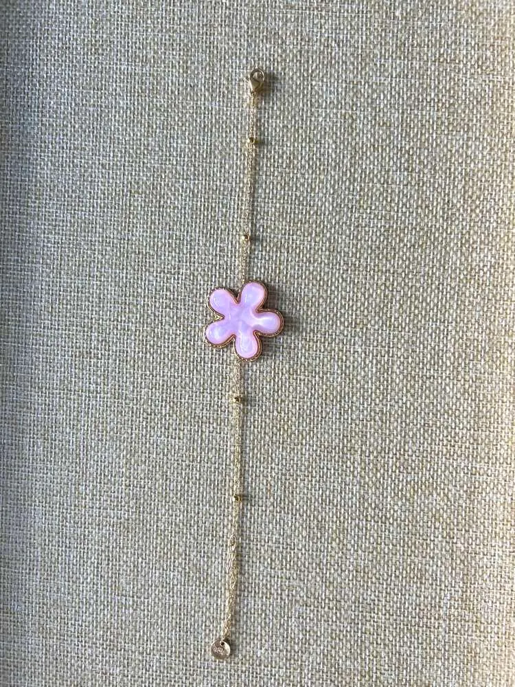 Bracelet Agatha rose pâle