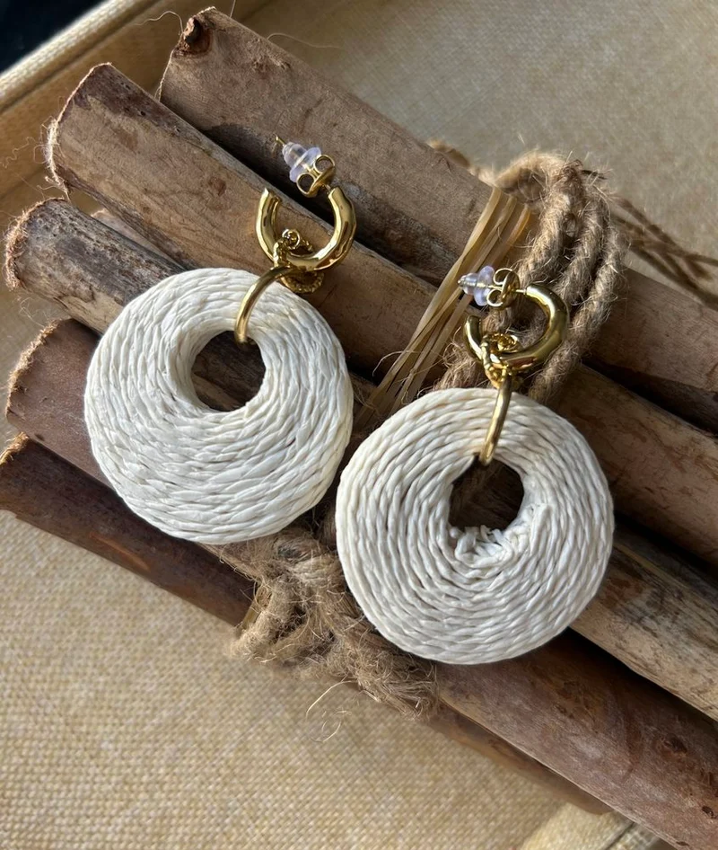 Boucles d'oreilles Rafia rond