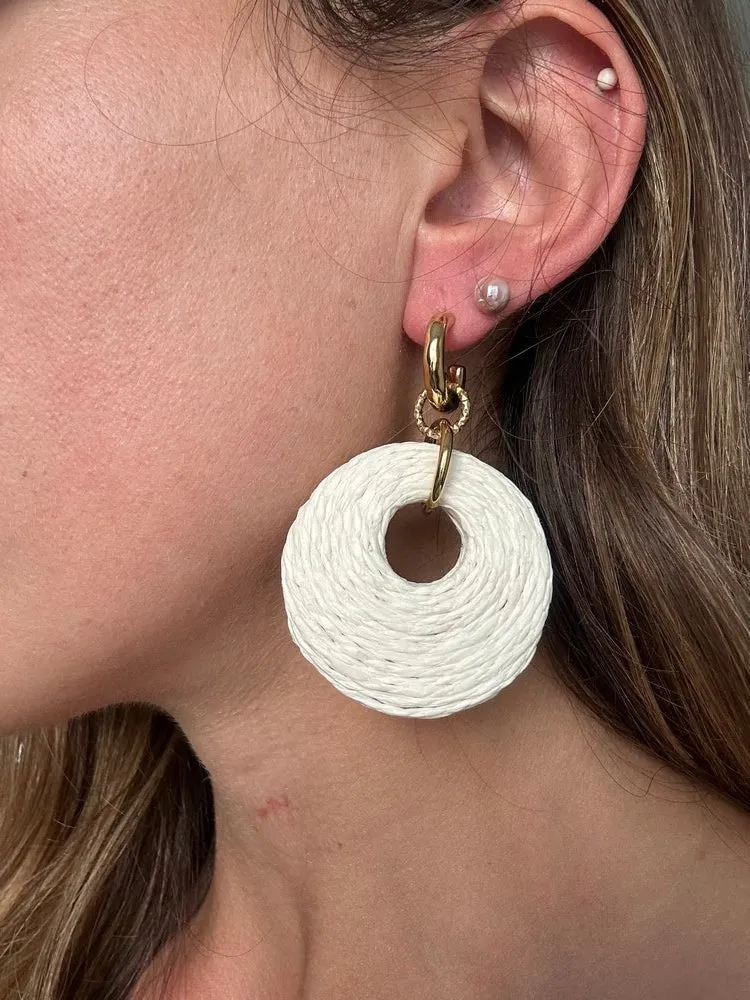 Boucles d'oreilles Rafia rond