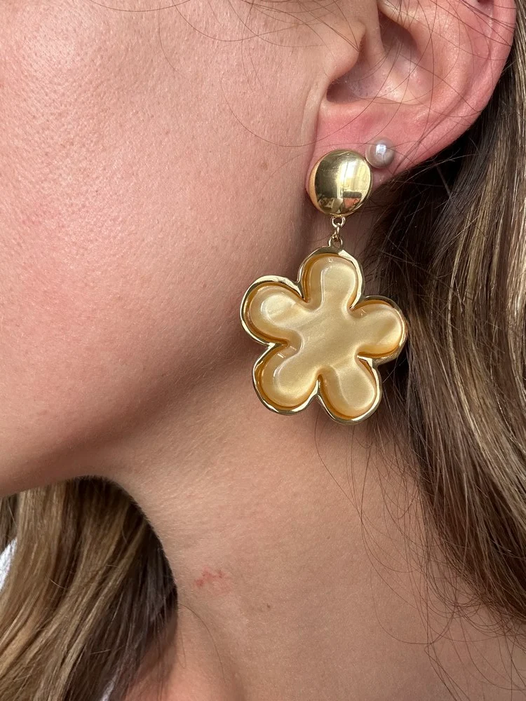 Boucles d'oreilles Agatha camel