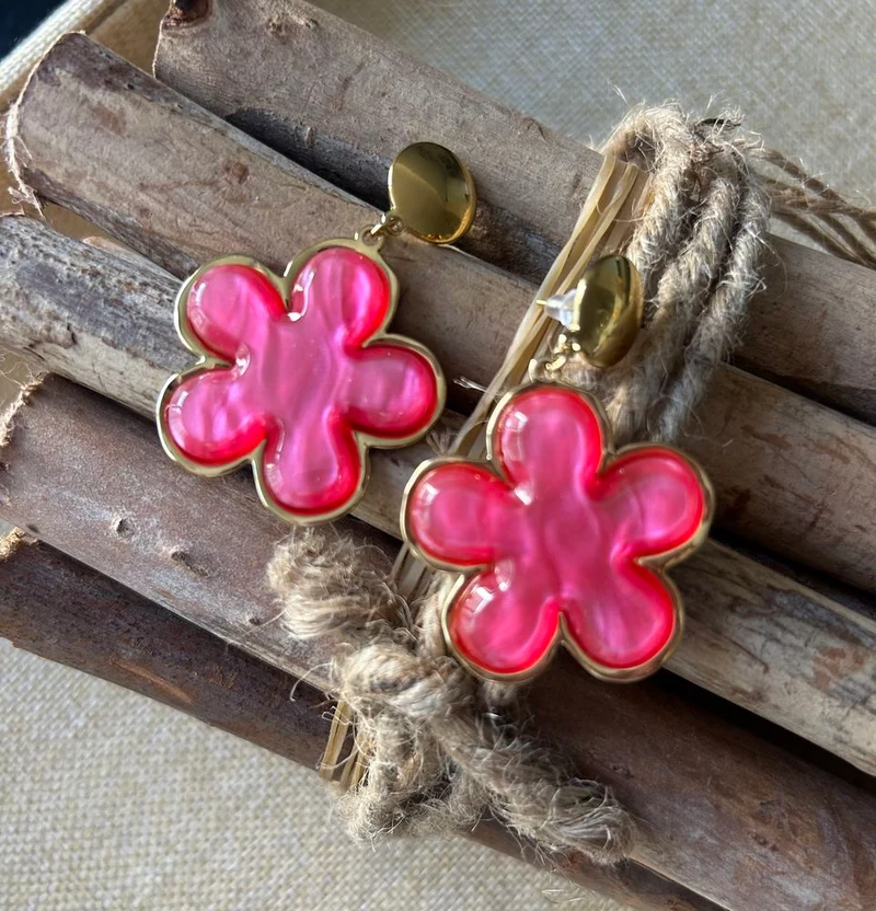 Boucles d'oreilles Agatha rose