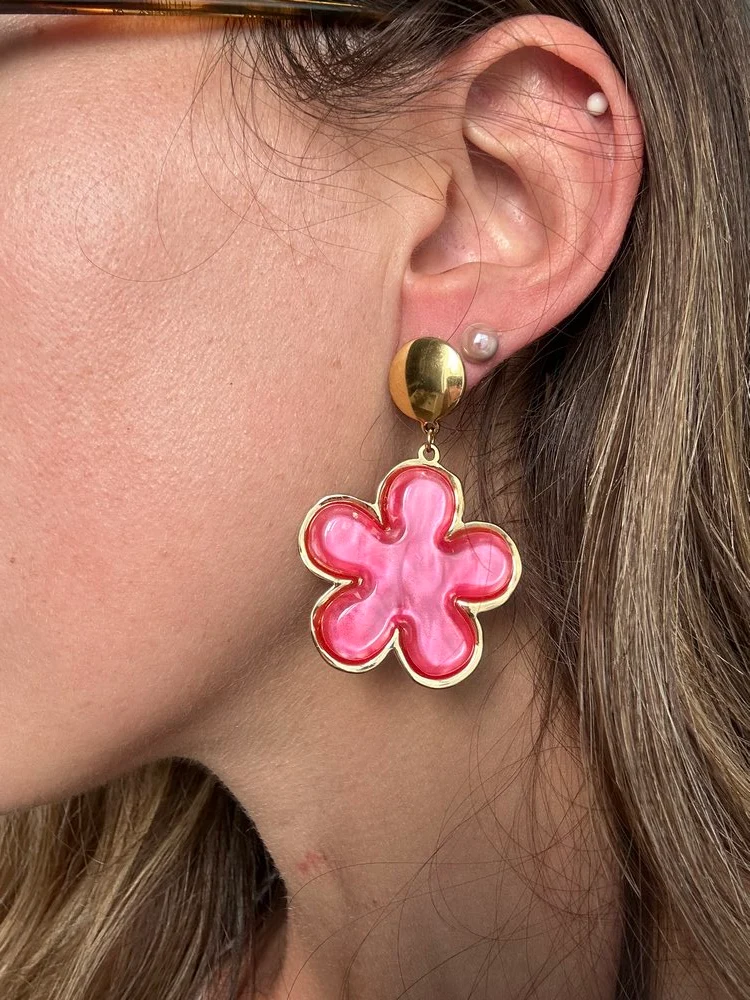Boucles d'oreilles Agatha rose