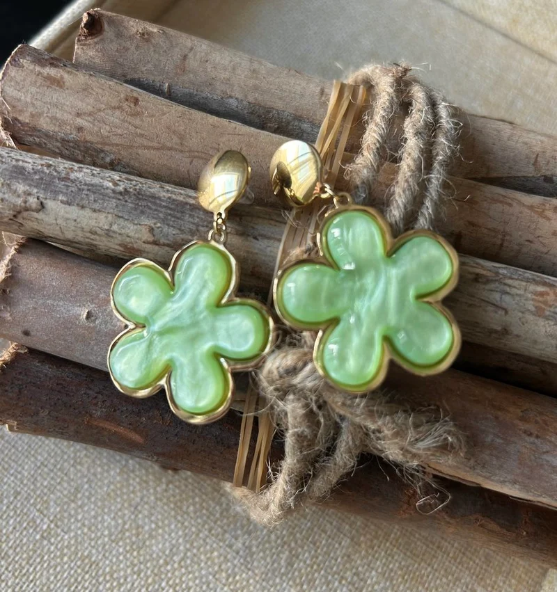 Boucles d'oreilles Agatha vert