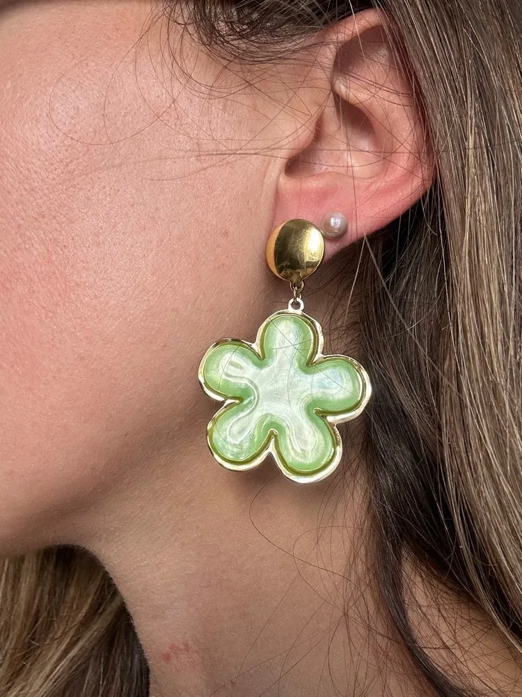 Boucles d'oreilles Agatha vert