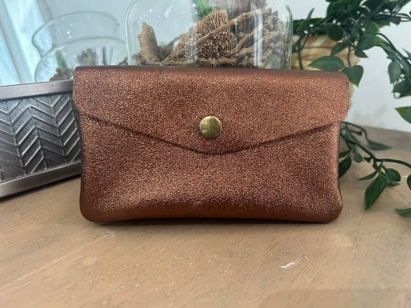 Porte monnaie Rico en cuir caramel