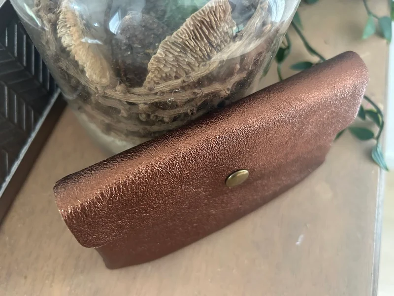 Porte monnaie Rico en cuir caramel