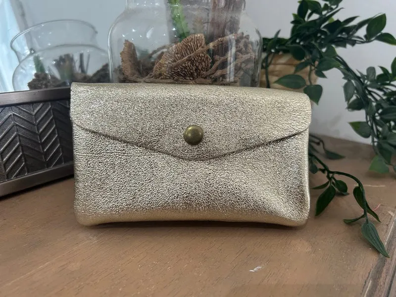 Porte monnaie Rico en cuir doré