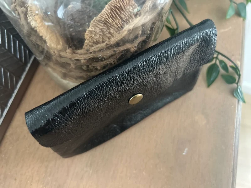 Porte monnaie Rico en cuir noir