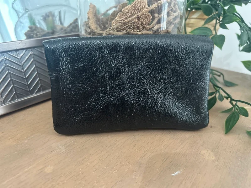 Porte monnaie Rico en cuir noir
