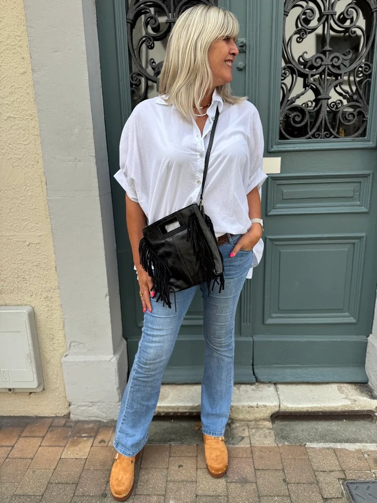 Sac en cuir Luciano brillant noir